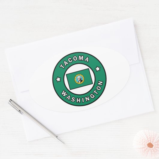 Tacoma Washington Ovale Sticker (Envelop)