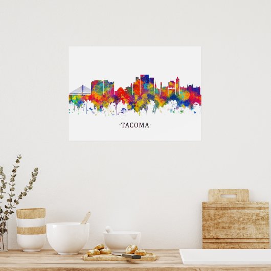 Tacoma Washington Skyline Poster (Keuken)