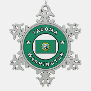 Tacoma Washington Tin Sneeuwvlok Ornament