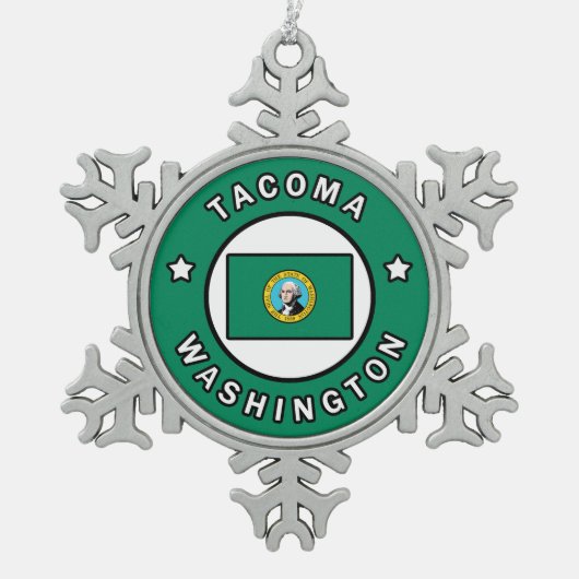 Tacoma Washington Tin Sneeuwvlok Ornament (Voorkant)