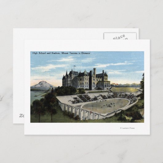 Tacoma, Washington - Uitzicht van de middelbare sc Briefkaart (Voorkant / Achterkant)