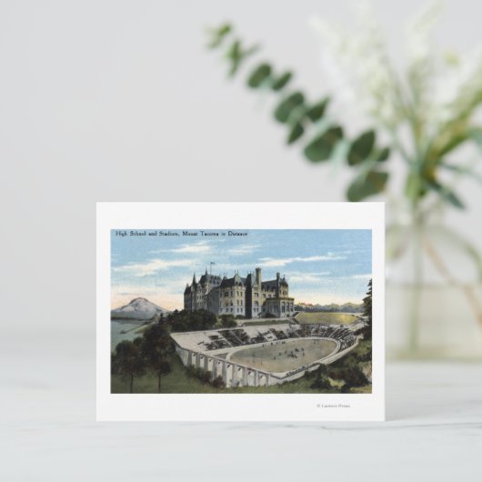 Tacoma, Washington - Uitzicht van de middelbare sc Briefkaart (Staand voorkant)