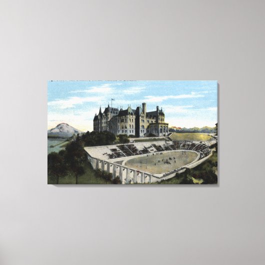 Tacoma, Washington - Uitzicht van de middelbare sc Canvas Afdruk (Voorkant)