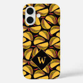 Tacos and Chillies Mexican Food Pattern iPhone 16 Hoesje