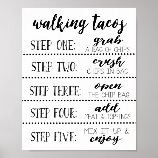 Tacos-balkteken lopen, maak je eigen Taco Poster (Voorkant)