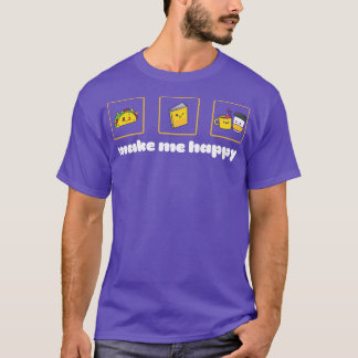 Tacos boeken en koffie maken me gelukkig Kawaii st T-shirt