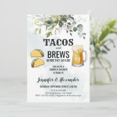 Tacos & Brews Couples Shower Uitnodiging (Staand voorkant)