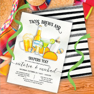 Tacos Brews & Diapers Baby shower Fiesta Kaart