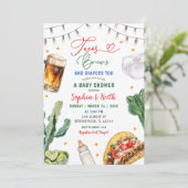 Tacos Brews en Luiers Baby shower Kaart (Staand voorkant)
