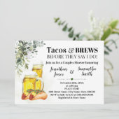 Tacos & Brews Shower Eucalyptus Greenery Kaart (Staand voorkant)