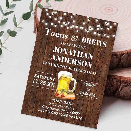 Tacos & Brews Western Verjaardag Kaart