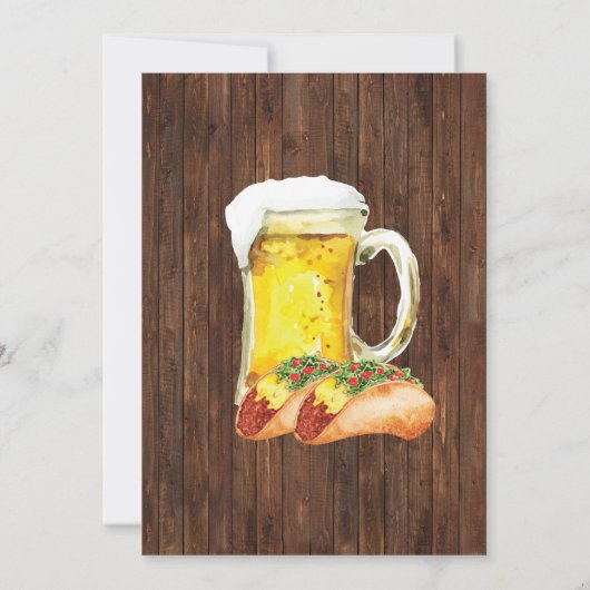 Tacos & Brews Western Verjaardag Kaart (Achterkant)