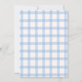 Tacos Brouwen en Luiers Baby shower Blue Gingham Kaart (Achterkant)