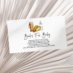 Tacos Brouwen en Luiers Baby shower Boeken voor Ba Informatiekaartje