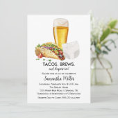 Tacos Brouwen en Luiers Baby shower Uitnodiging (Staand voorkant)