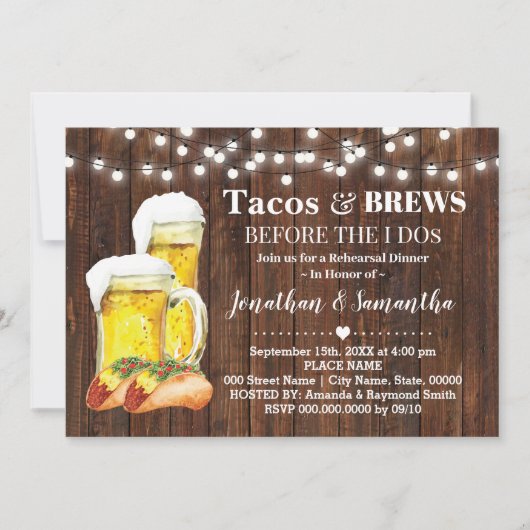 Tacos & brouwerijen, voordat ik een paar schoppen kaart (Voorkant)