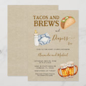 Tacos Brouwsels en Luiers Baby Shower Kraft Kaart (Voorkant / Achterkant)