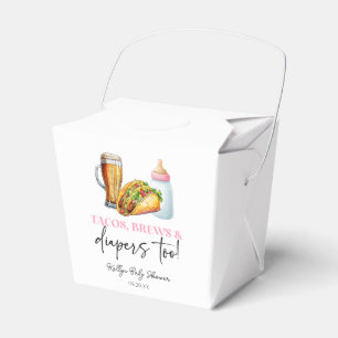 Tacos brouwt en luiers ook! Baby Shower Bedankdoosjes