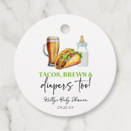 Tacos brouwt en luiers ook! Baby Shower Bedankjes Labels
