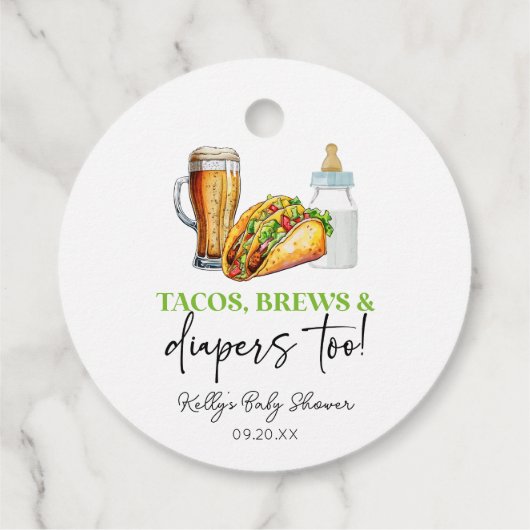 Tacos brouwt en luiers ook! Baby Shower Bedankjes Labels (Achterkant)