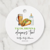 Tacos brouwt en luiers ook! Baby Shower Bedankjes Labels (Voorkant)
