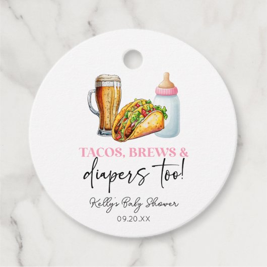 Tacos brouwt en luiers ook! Baby Shower Bedankjes Labels (Voorkant)