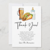 Tacos brouwt en luiers ook! Baby Shower Bedankkaart (Voorkant)