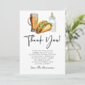 Tacos brouwt en luiers ook! Baby Shower Bedankkaart (Staand voorkant)