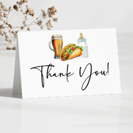Tacos brouwt en luiers ook! Baby Shower Bedankkaart