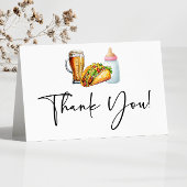 Tacos brouwt en luiers ook! Baby Shower Bedankkaart