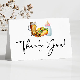 Tacos brouwt en luiers ook! Baby Shower Bedankkaart