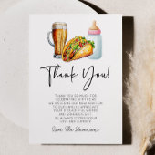 Tacos brouwt en luiers ook! Baby Shower Bedankkaart