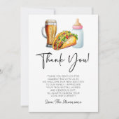 Tacos brouwt en luiers ook! Baby Shower Bedankkaart (Voorkant)