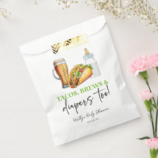 Tacos brouwt en luiers ook! Baby Shower Bedankzakje (Gezegeld)