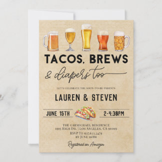 tacos brouwt luiers te Baby shower Kaart