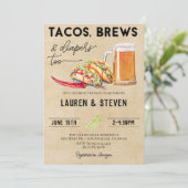 tacos brouwt luiers te Baby shower Kaart (Staand voorkant)