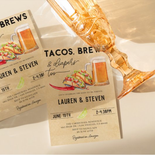tacos brouwt luiers te Baby shower Kaart