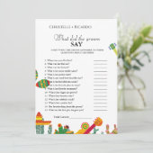 Tacos Bruid & bruidegom trivia vrijgezellenfeest s Aankondiging (Staand voorkant)