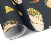 Tacos Burrito Nachos Mexican Food Gift Cute Summer Cadeaupapier (Rol Hoek)