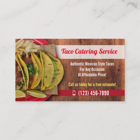 Tacos Catering Service Visitekaartjes (Voorkant)