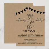 Tacos & Cheers & Beers Birthday Party - Elke leeft Kaart (Voorkant / Achterkant)