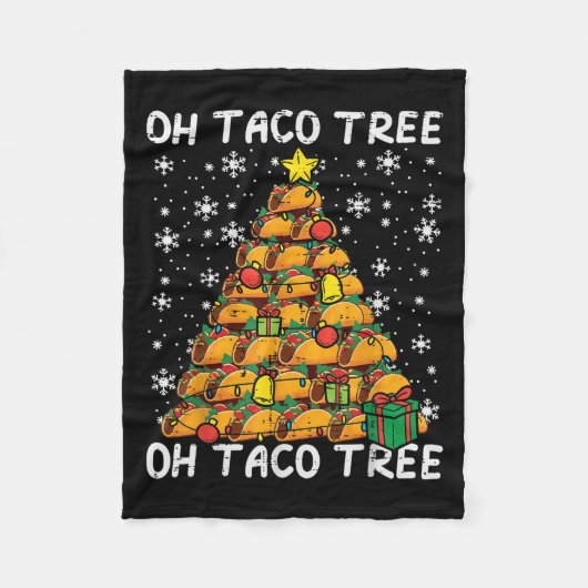 Tacos Christmas Tree Funny Xmas Foodie Mexican Men Fleece Deken (Voorkant)