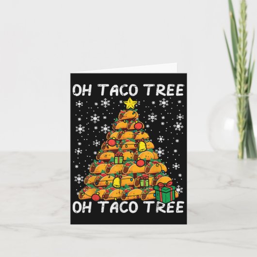 Tacos Christmas Tree Funny Xmas Foodie Mexican Men Kaart (Voorkant)