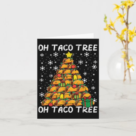 Tacos Christmas Tree Funny Xmas Foodie Mexican Men Kaart (Gele Bloem)