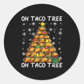 Tacos Christmas Tree Funny Xmas Foodie Mexican Men Ronde Sticker (Voorkant)