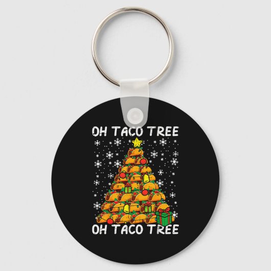 Tacos Christmas Tree Funny Xmas Foodie Mexican Men Sleutelhanger (Voorkant)