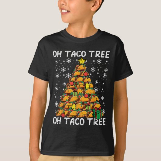 Tacos Christmas Tree Funny Xmas Foodie Mexican Men T-shirt (Voorkant)