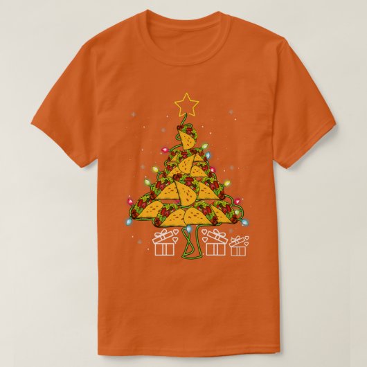 Tacos Christmas Tree Led Lights Cute Xmas Meican F T-shirt (Design voorkant)