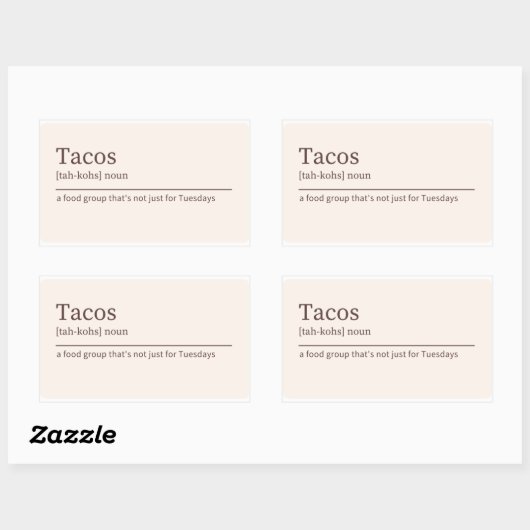 Tacos-definitie-sticker Rechthoekige Sticker (Vel)
