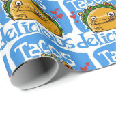 tacos delicious cartoon style grappige illustratie cadeaupapier (Rol Hoek)